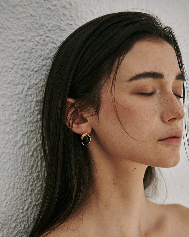 Black Agate Earrings